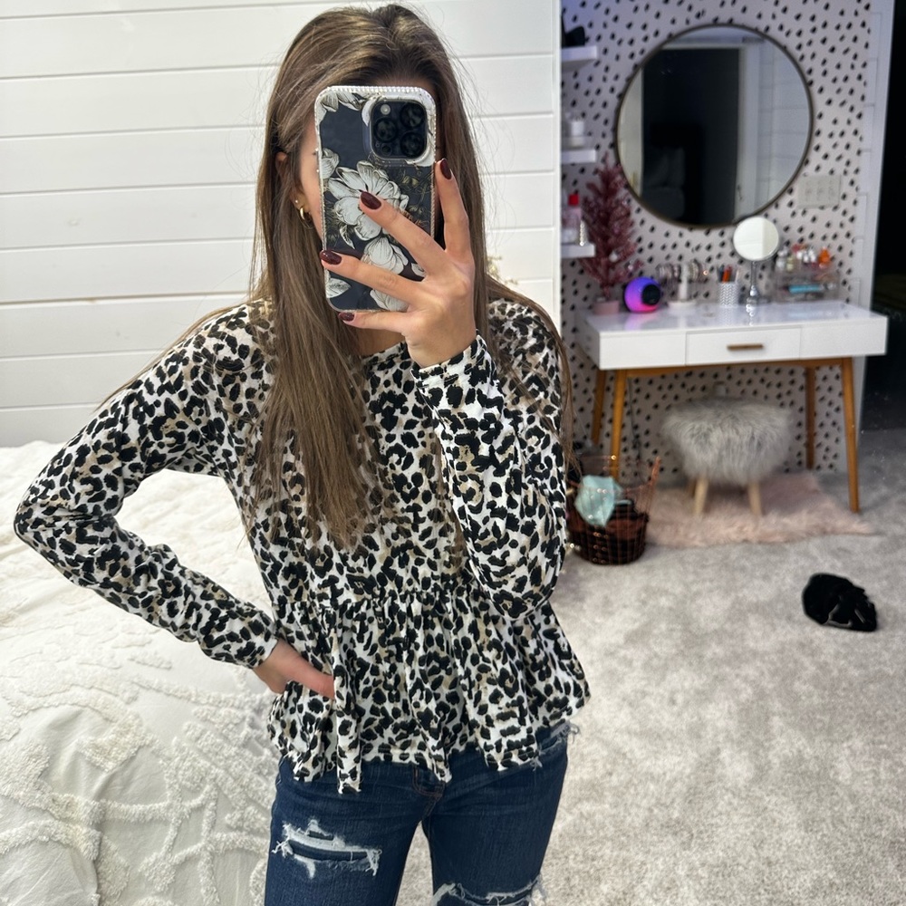 Leopard babydoll top